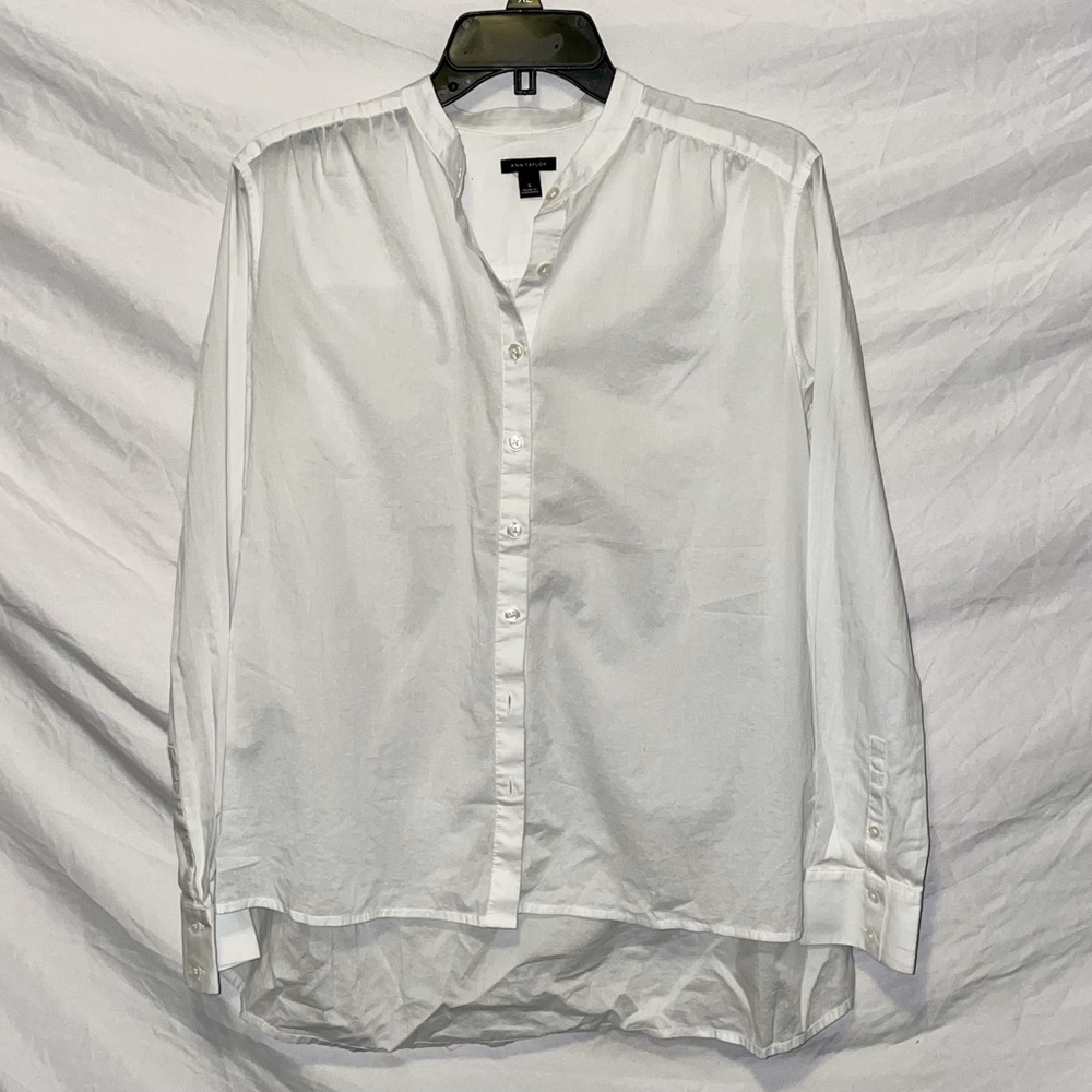 Ann Taylor White Button Down Shirt - Size S
